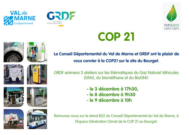 Des ateliers GNV anims par GRDF et le dpartement du Val de Marne durant la COP21 au Bourget
