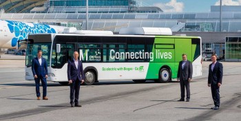 L'a&eacute;roport de Munich teste un bus &eacute;lectrique &agrave; prolongateur bioGNL