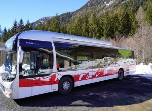 Le bus au gaz naturel en test dans la vallée de Chamonix