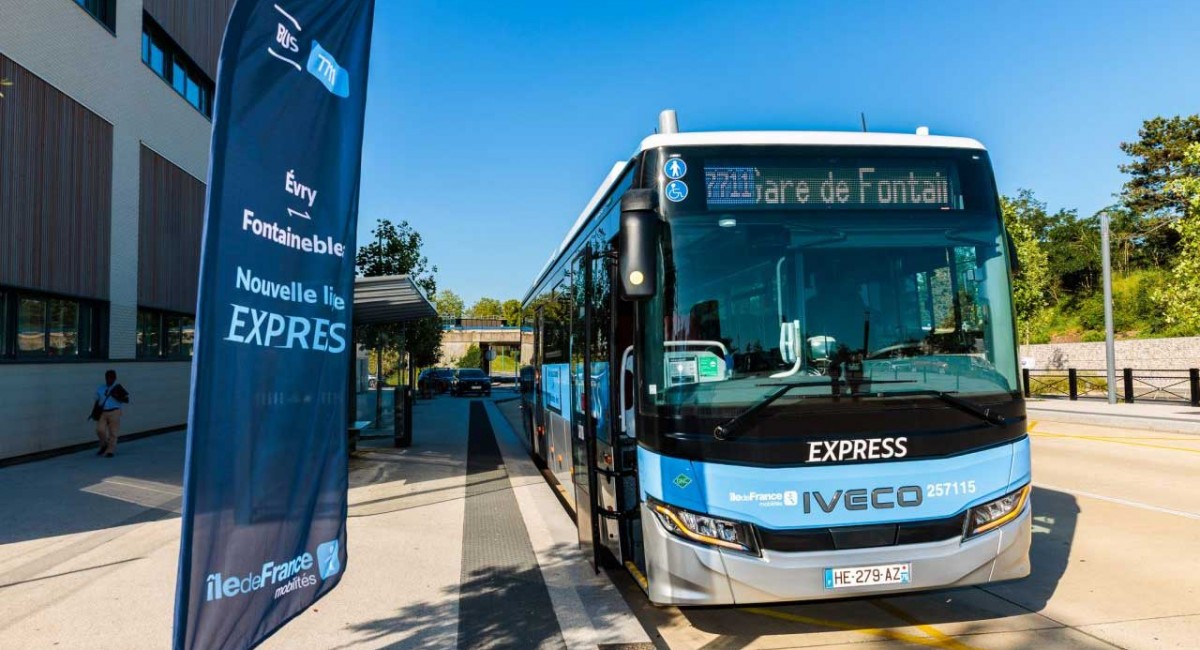Ile-de-France Mobilit&eacute;s mise sur le bioGNV pour sa nouvelle ligne express entre Evry et Fontainebleau