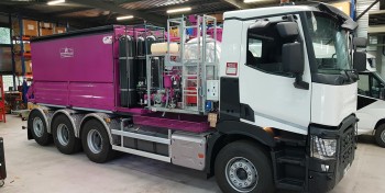 Le CRMT équipe un camion d'un porteur d'enrobé GNC