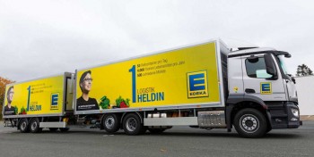 En Allemagne, la cha&icirc;ne de supermarch&eacute;s Edeka mise sur le bio-GNC pour d&eacute;carboner sa flotte