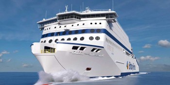Honfleur : le futur navire GNL de Brittany Ferries mis &agrave; l'eau