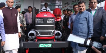 En Inde, Mahindra pr&eacute;sente son premier tracteur agricole au gaz naturel