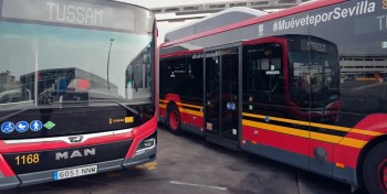 A S&eacute;ville, dix nouveaux bus articul&eacute;s hybrides GNV rejoignent la flotte de TUSSAM