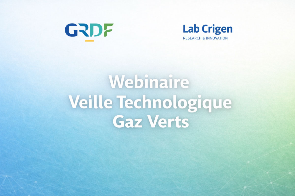 Webinaire Veille Technologique Gaz Verts - GRDF x CRIGEN