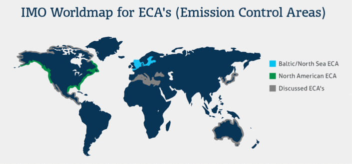 Carte des zones ECA à travers le monde