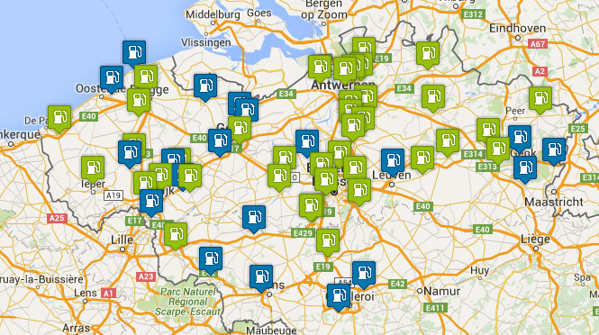 Belgique - Réseau de stations Gnv GNC