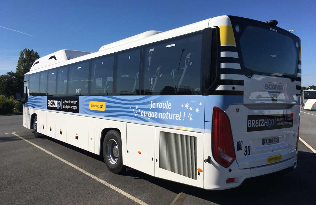 Rennes : un premier car GNV pour le réseau BreizhGo