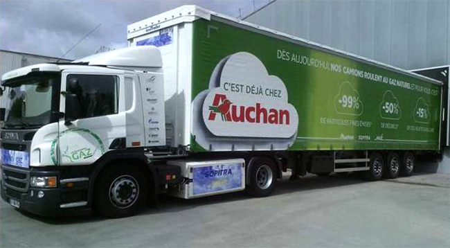 Camions GNL  Auchan annonce les premiers rsultats de son exprimentation