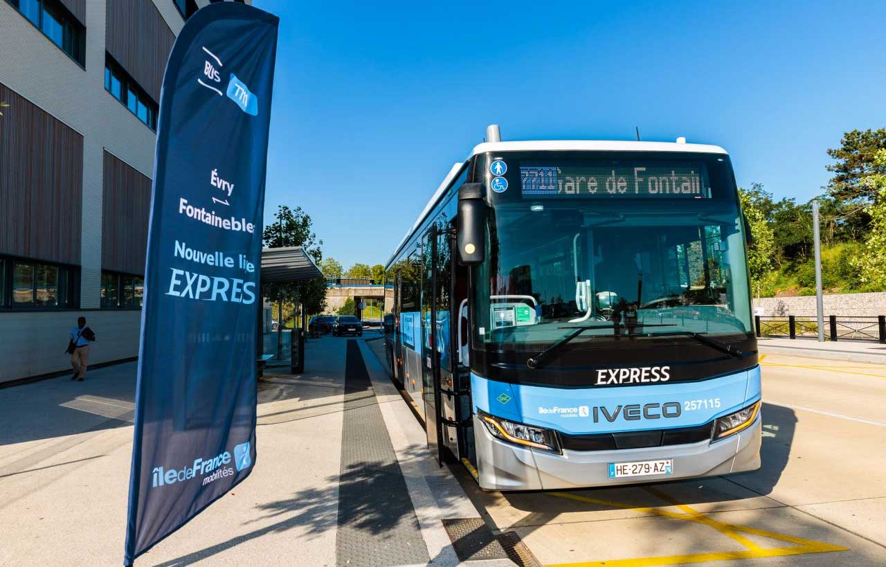 Ile-de-France Mobilités mise sur le bioGNV pour sa nouvelle ligne express entre Evry et Fontainebleau