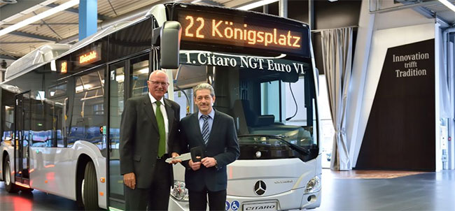 Bus GNV : la ville allemande d’Ausbourg reoit son premier Citaro NGT