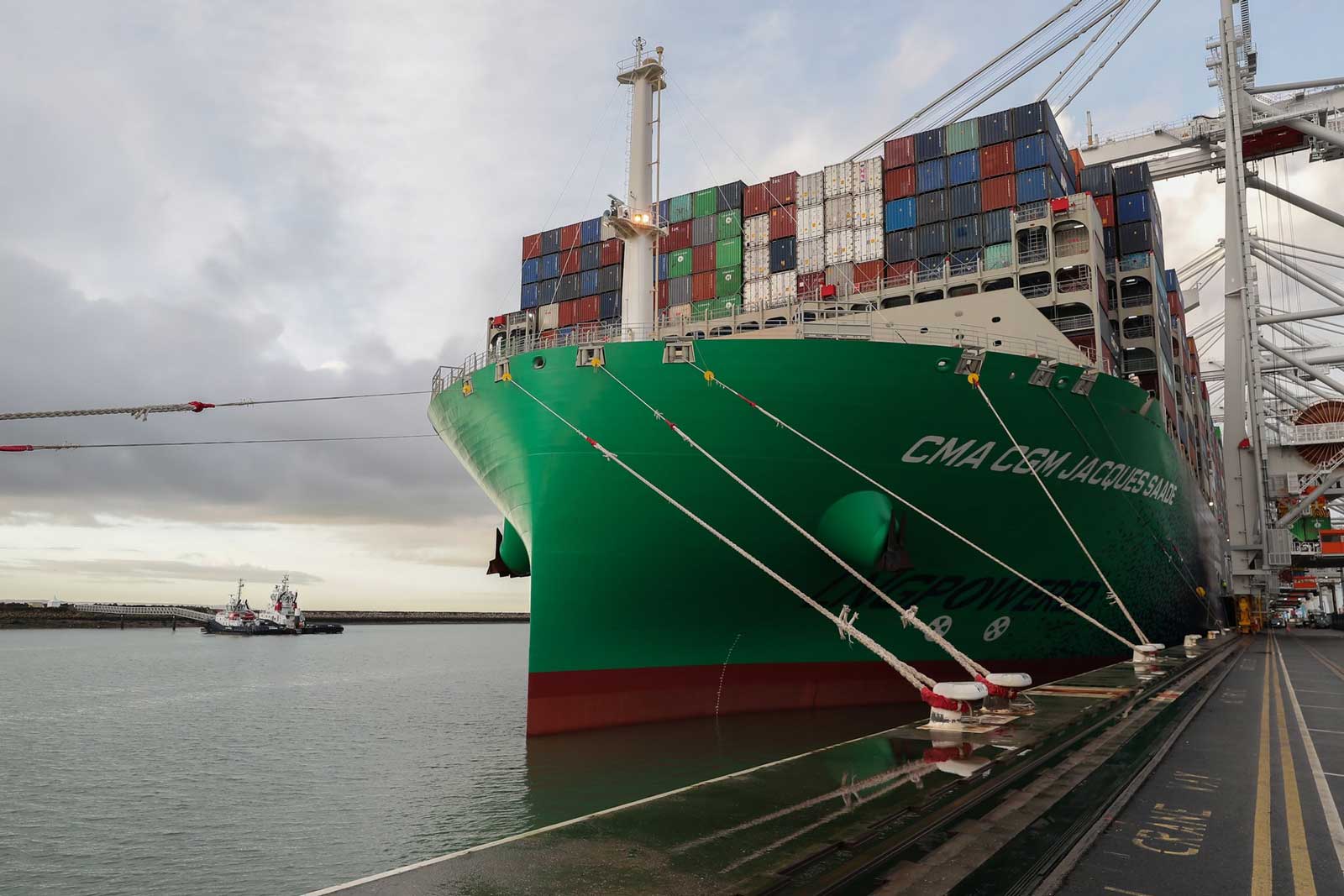Le premier porte-conteneurs GNL de CMA-CGM en escale au Havre