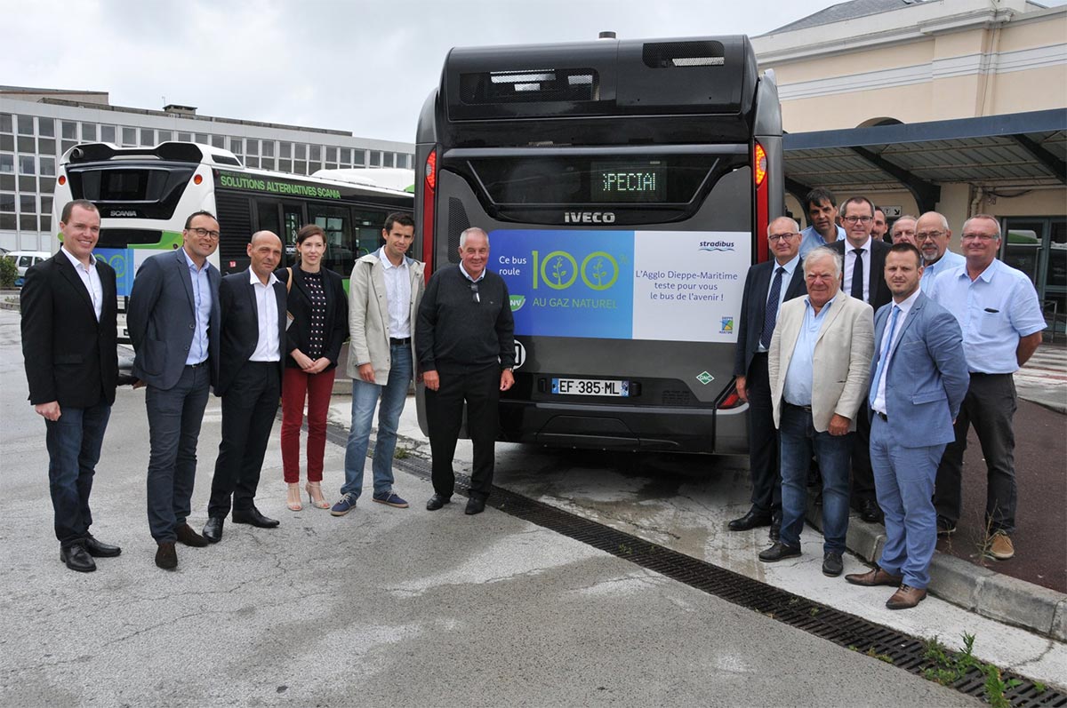 Dieppe Maritime : deux bus GNV à l'essai avec GRDF