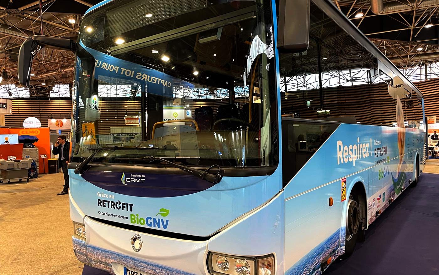 Ecol'Car : le premier autocar diesel converti au bioGNV présenté à Solutrans