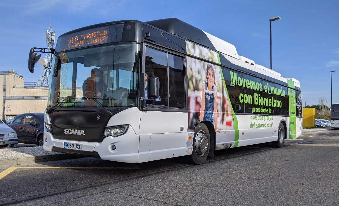 Espagne : Naturgy et Scania déploient un premier bus au bioGNV à Saragosse