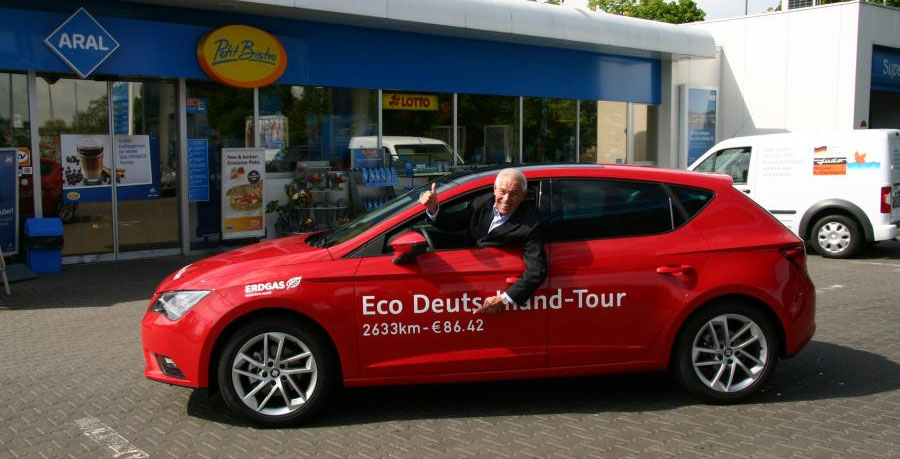 Une Seat Leon GNV parcourt 2633 km avec 86 euros de gaz naturel