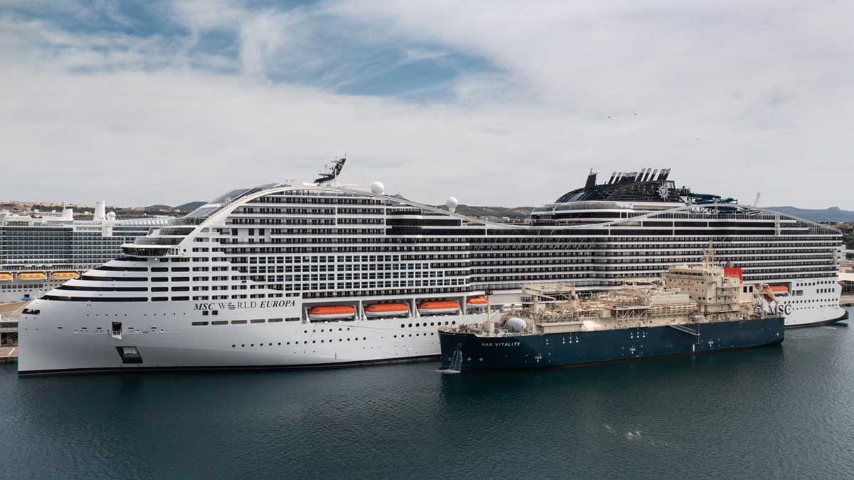 A Marseille, TotalEnergies réalise le premier avitaillement en GNL du MSC World Europa