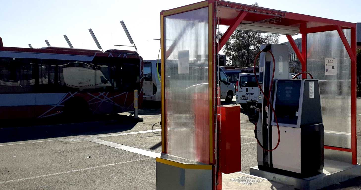 Station GNV : TSG équipe Transdev à Toulouse