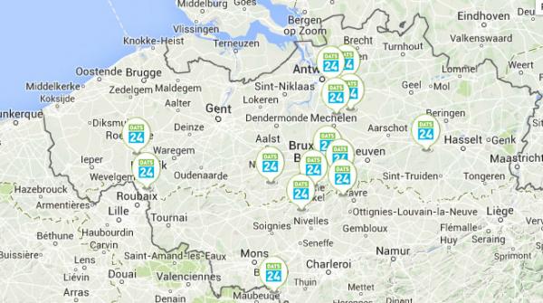 Le réseau de stations GNV DATS 24 en Belgique